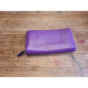 Bveyzi Leather RFID Blocking Wallet Organizer Purple